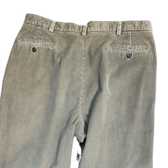 Haggar Beige Corduroy Belt Loops Back Pockets VTG Preppy Academia Pants Sz 36X30 - Picture 10 of 12